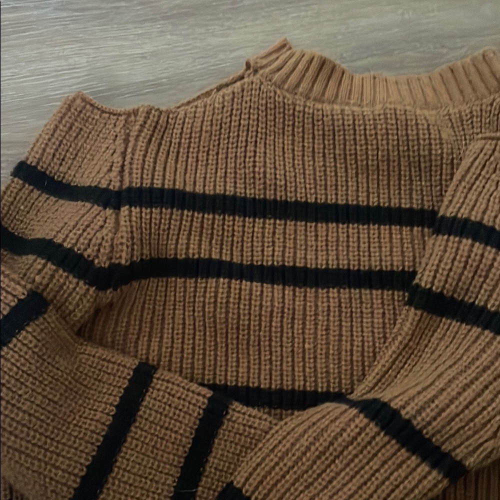Brown and Black Striped Sweater
